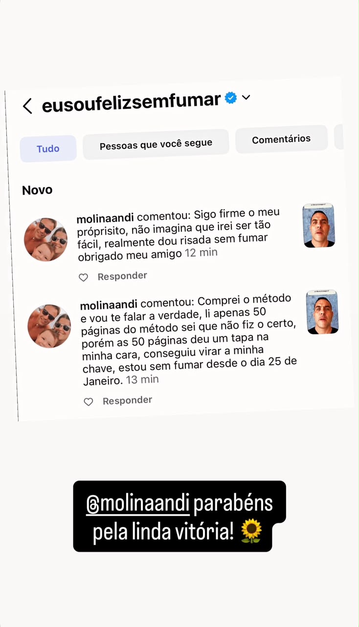 Depoimento real 8 sobre o Eu Sou Feliz Sem Fumar