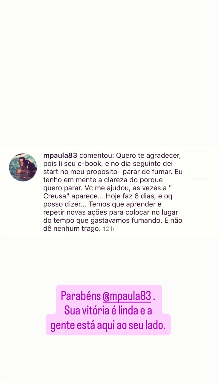 Depoimento real 14 sobre o Eu Sou Feliz Sem Fumar