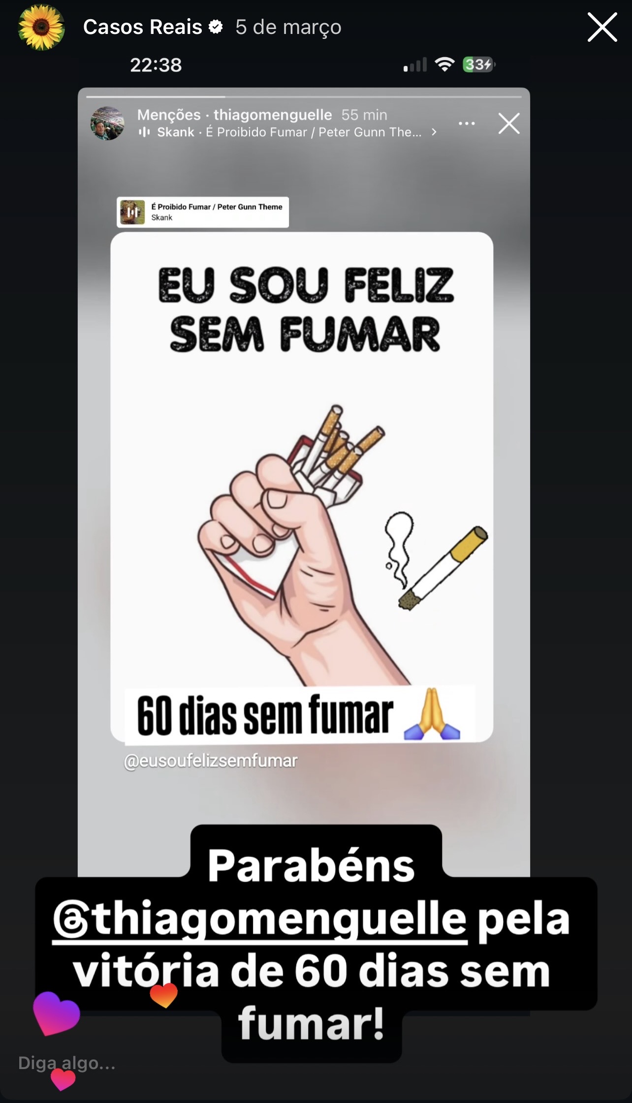 Depoimento real 20 sobre o Eu Sou Feliz Sem Fumar