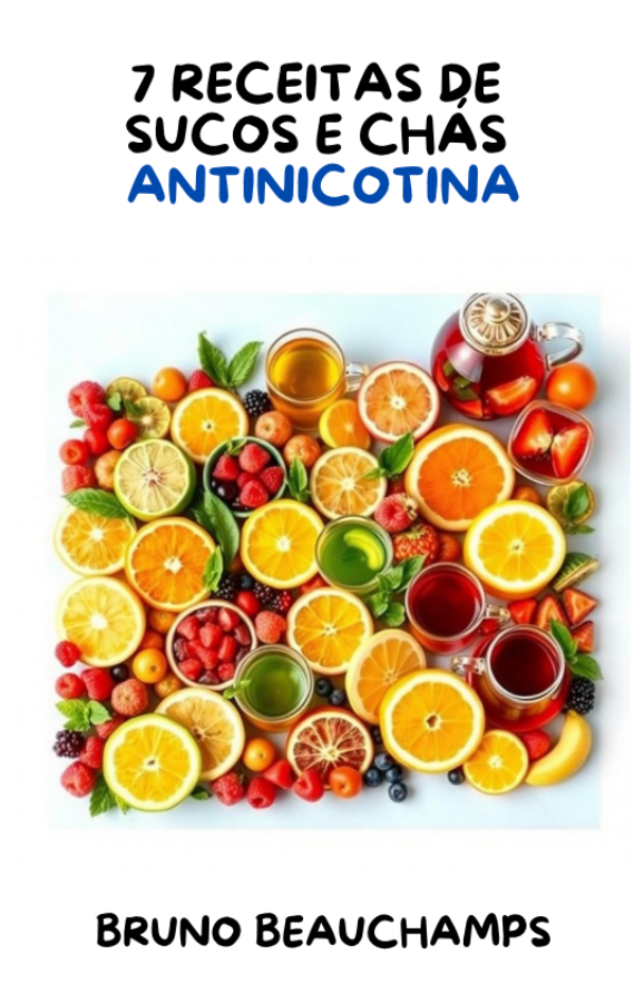 Capa do e-book com sete receitas de sucos e chás